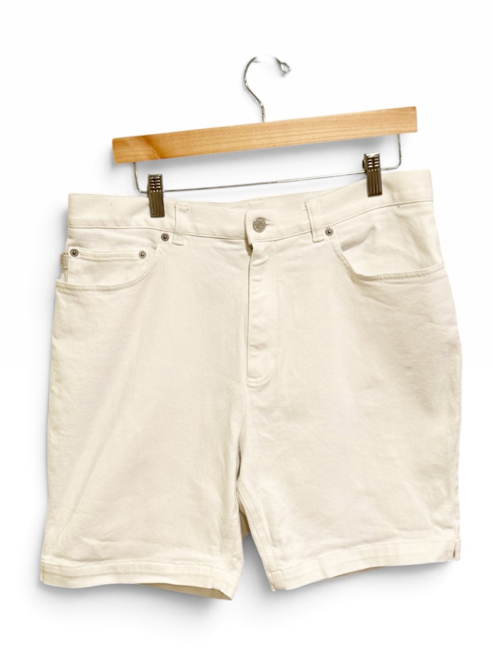 Ralph Lauren Jeans Co. High-Rise Cream Denim Bermuda Shorts